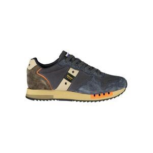 Blauer Suede LaceUp Sneakers Men Blue